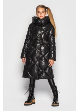 Cvetkov черное зимнее пальто для девочки Эвелина